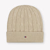Tommy Hilfiger Unisex Kids Beanie in Beige