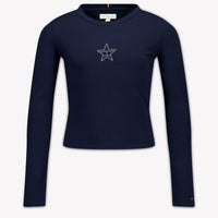 Tommy Hilfiger Kids Girls T-Shirt In Navy