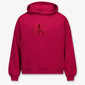 Calvin Klein Kids Girls Sweater In Bordeaux