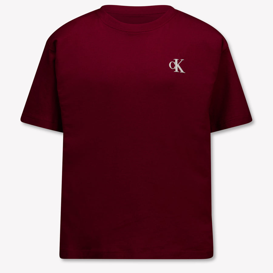Calvin Klein Kids Boys T-Shirt In Bordeaux