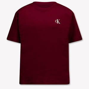 Calvin Klein Kids Boys T-Shirt In Bordeaux
