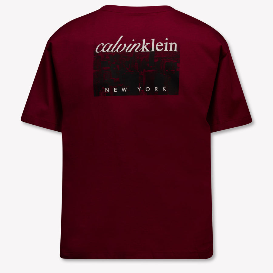 Calvin Klein Kids Boys T-Shirt In Bordeaux