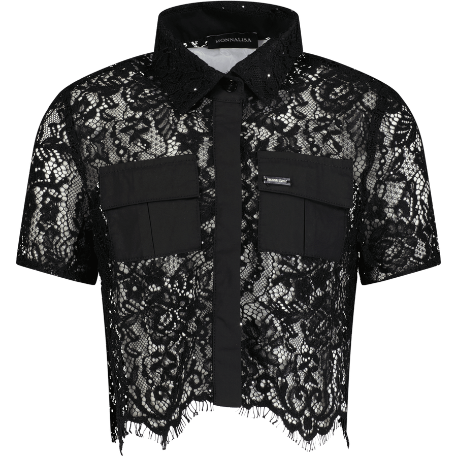 MonnaLisa Kinder Meisjes Blouse Zwart