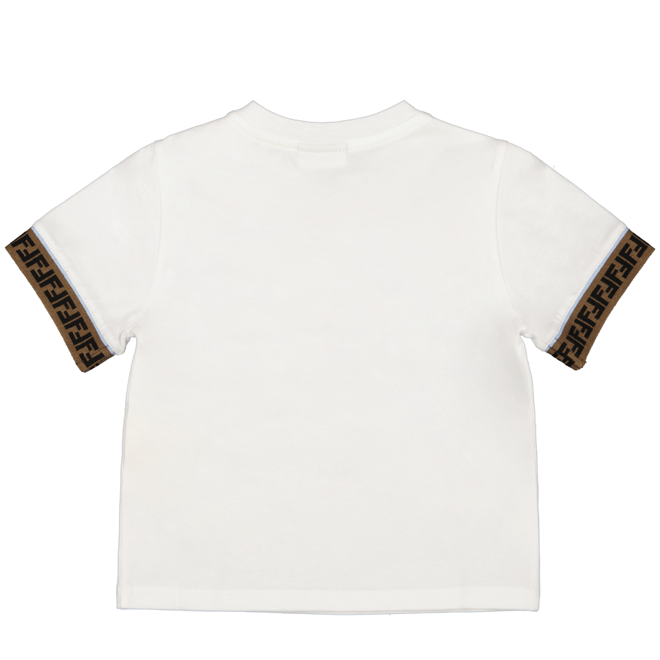 Fendi Baby Jongens T-Shirt In Wit