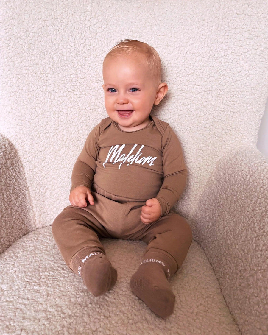 Malelions Baby Unisex Romper Beige