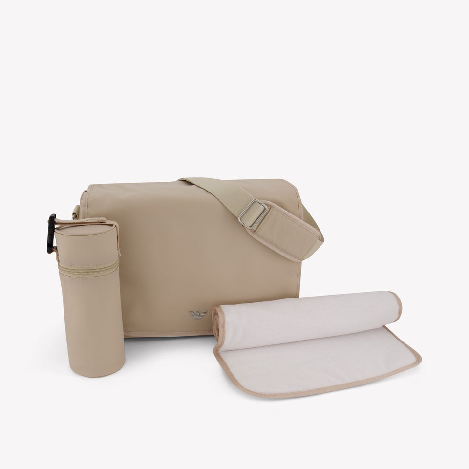Armani Baby Unisex Diaper Bag In Beige