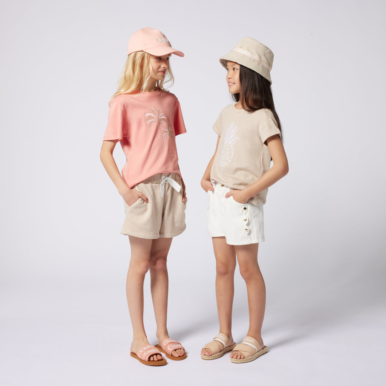 Chloe Girls Flipflops  Beige