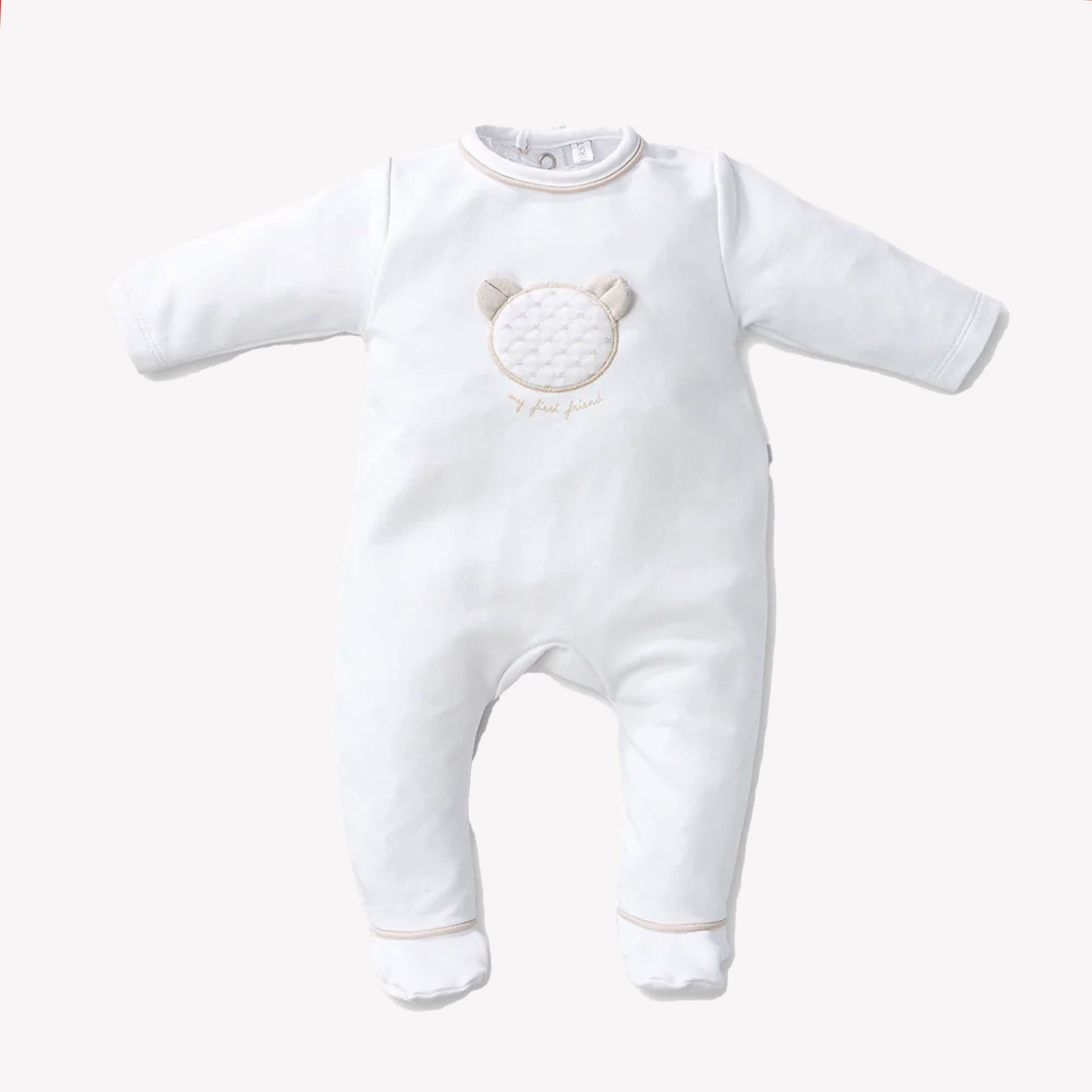 First Baby Unisex box suit in White