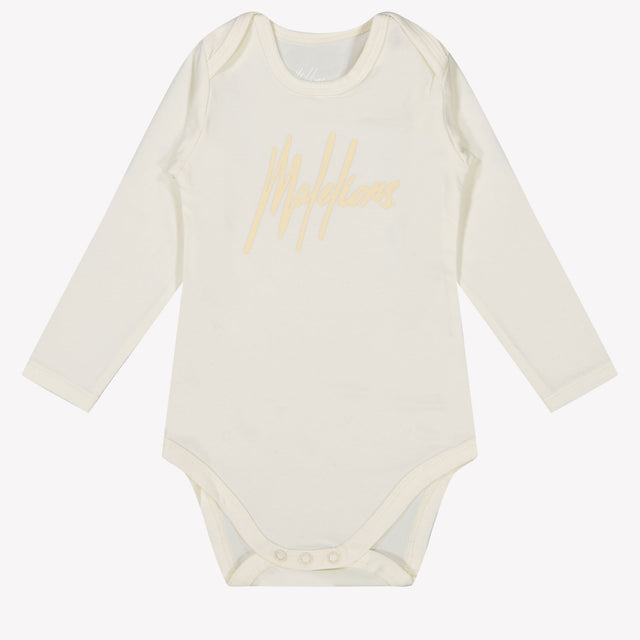 Malelions Baby Unisex Romper OffWhite