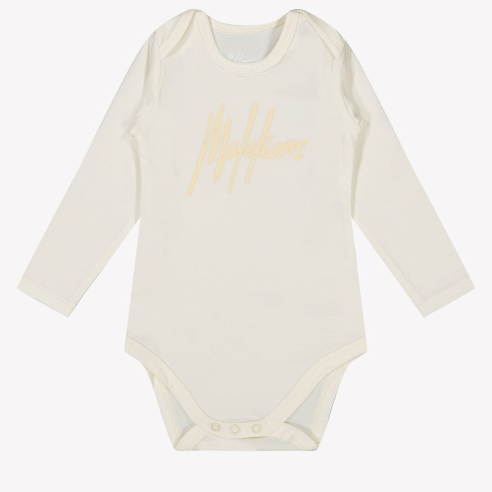 Malelions Baby Unisex Romper OffWhite