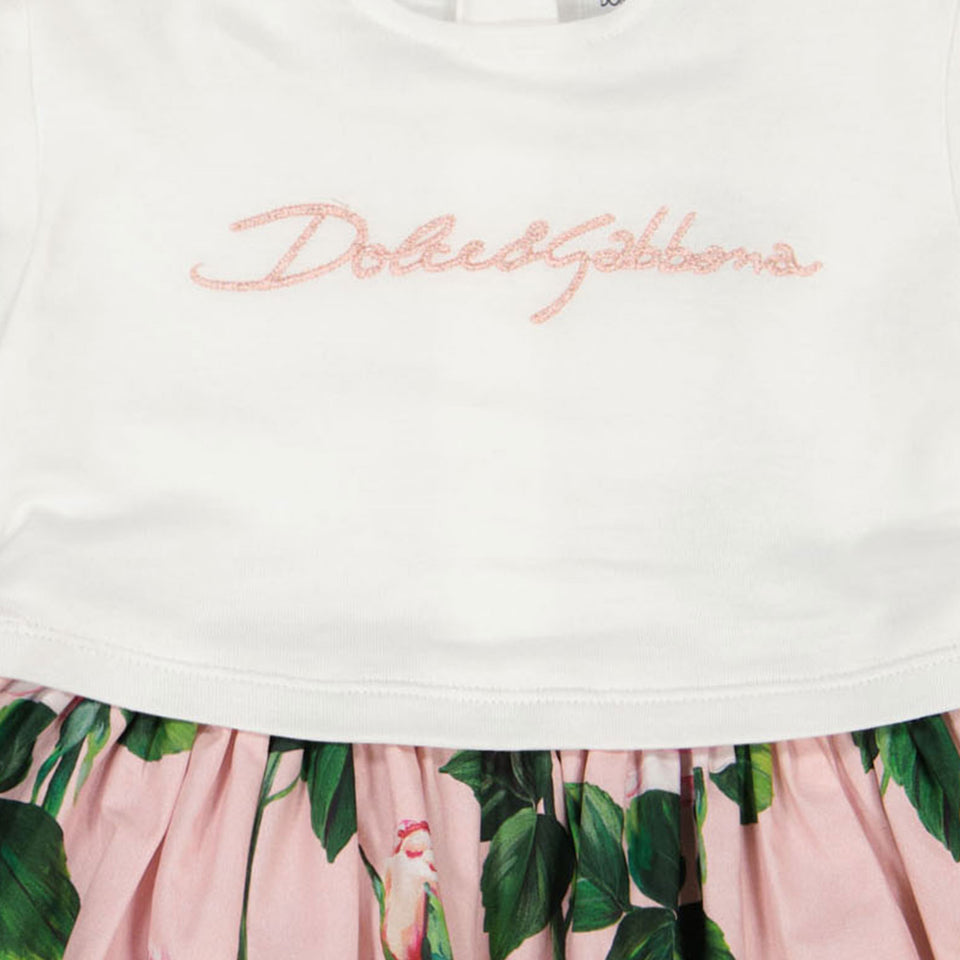 Dolce & Gabbana Baby Meisjes Jurk In Licht Roze