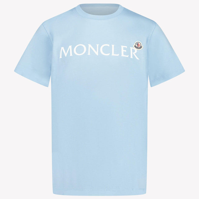 Moncler Kids Boys in T-Shirt Light Blue