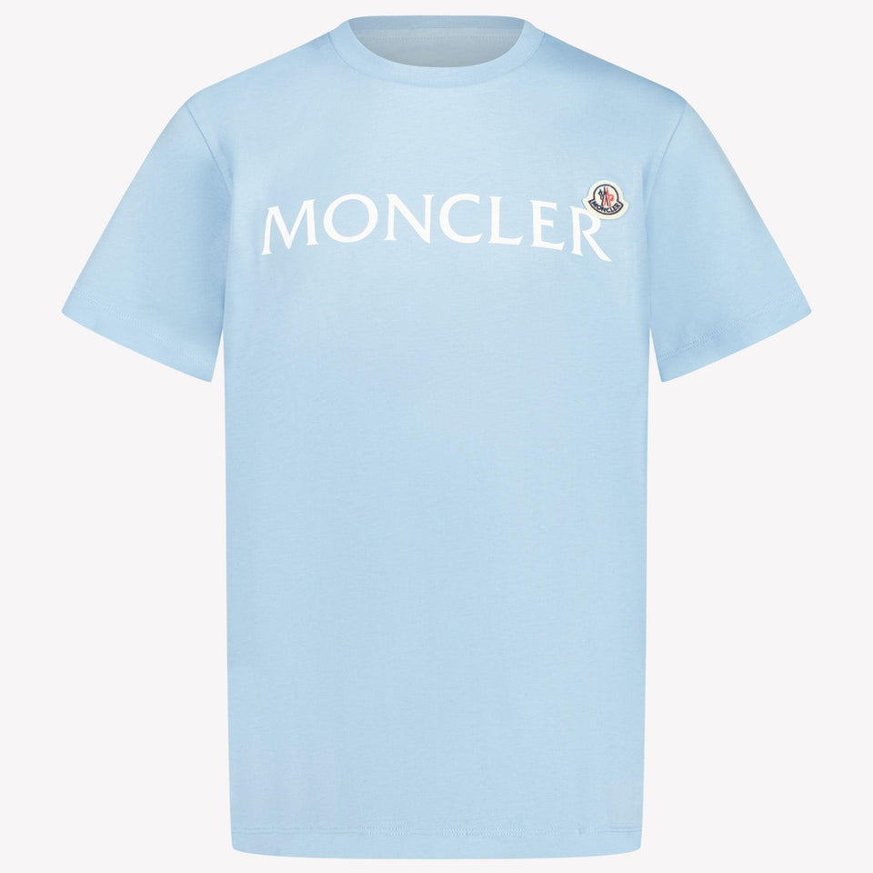 Moncler Kids Boys in T-Shirt Light Blue