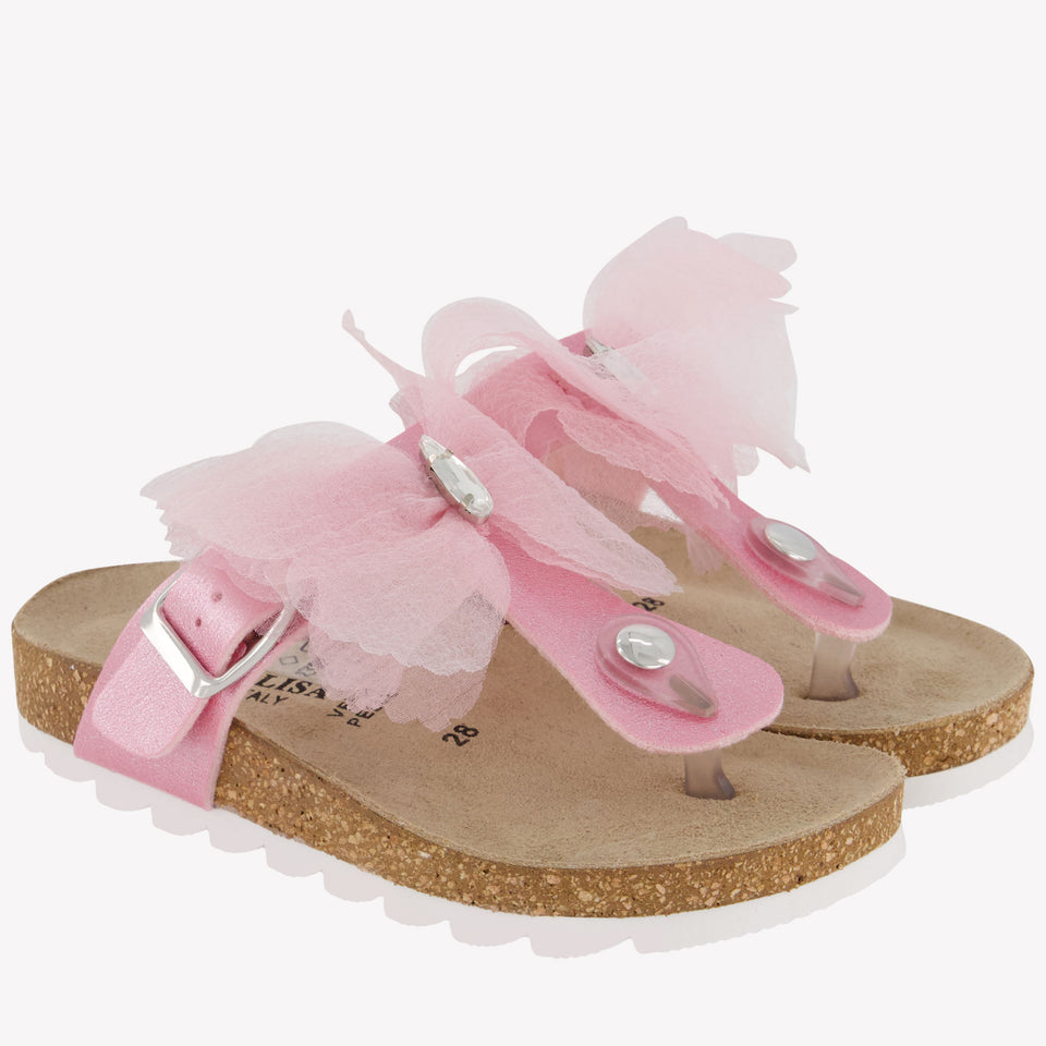 MonnaLisa Girls Flipflops In Light Pink