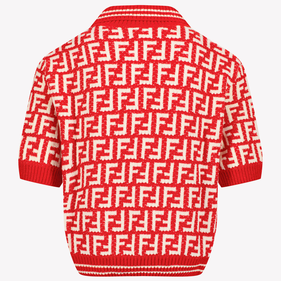 Fendi Kids Girls Polo Red