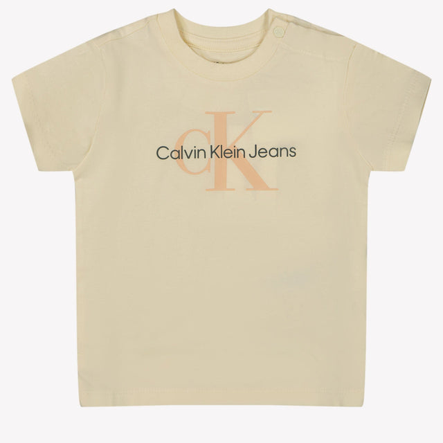 Calvin Klein Baby Jongens T-shirt Beige 62