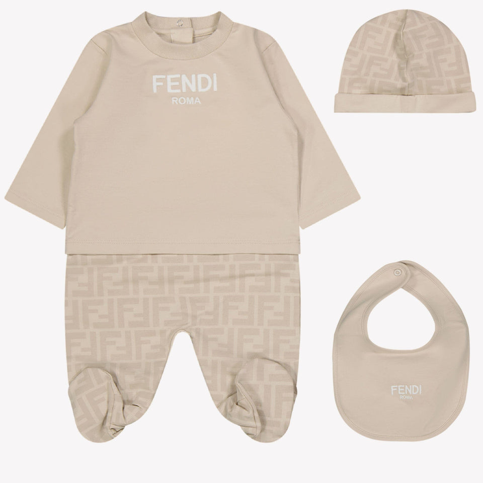 Fendi Baby Unisex Playsuit in Beige