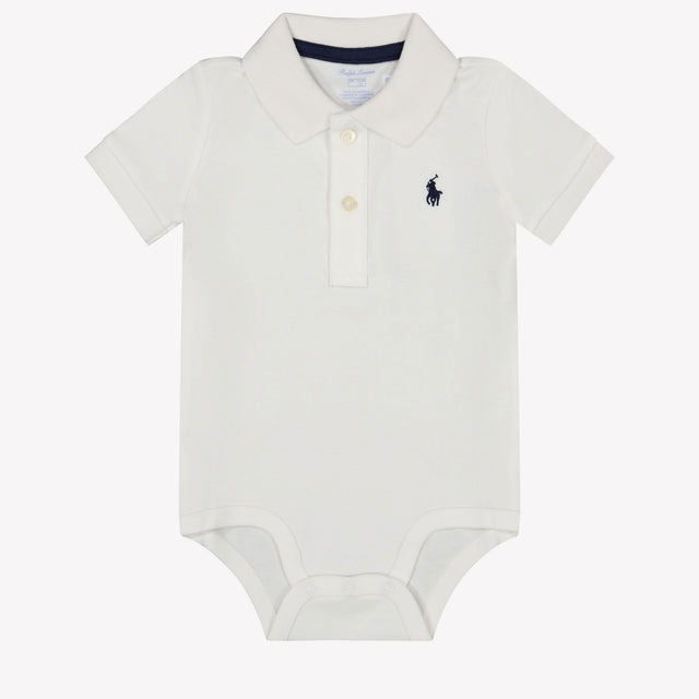 Ralph Lauren Baby Jongens Rompertje In Wit