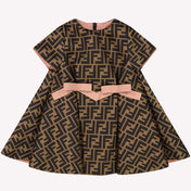 Fendi Baby Girls Dress In Brown