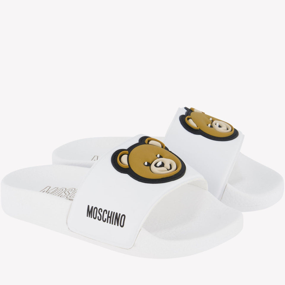 Moschino Kinder Unisex Slippers Wit