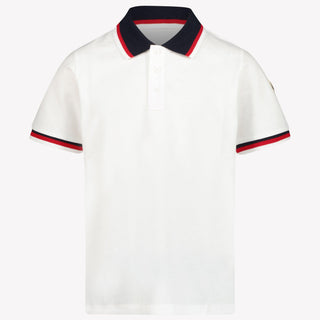 Moncler Kids Boys Polo in White