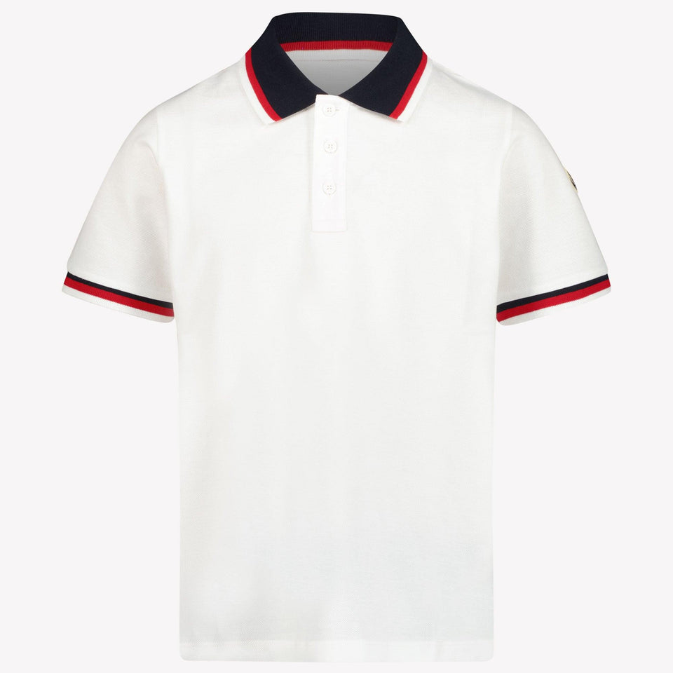 Moncler Kids Boys Polo in White