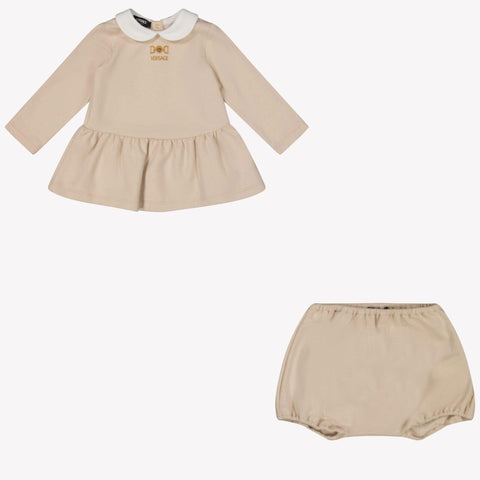Versace Baby Girls Dress  Beige