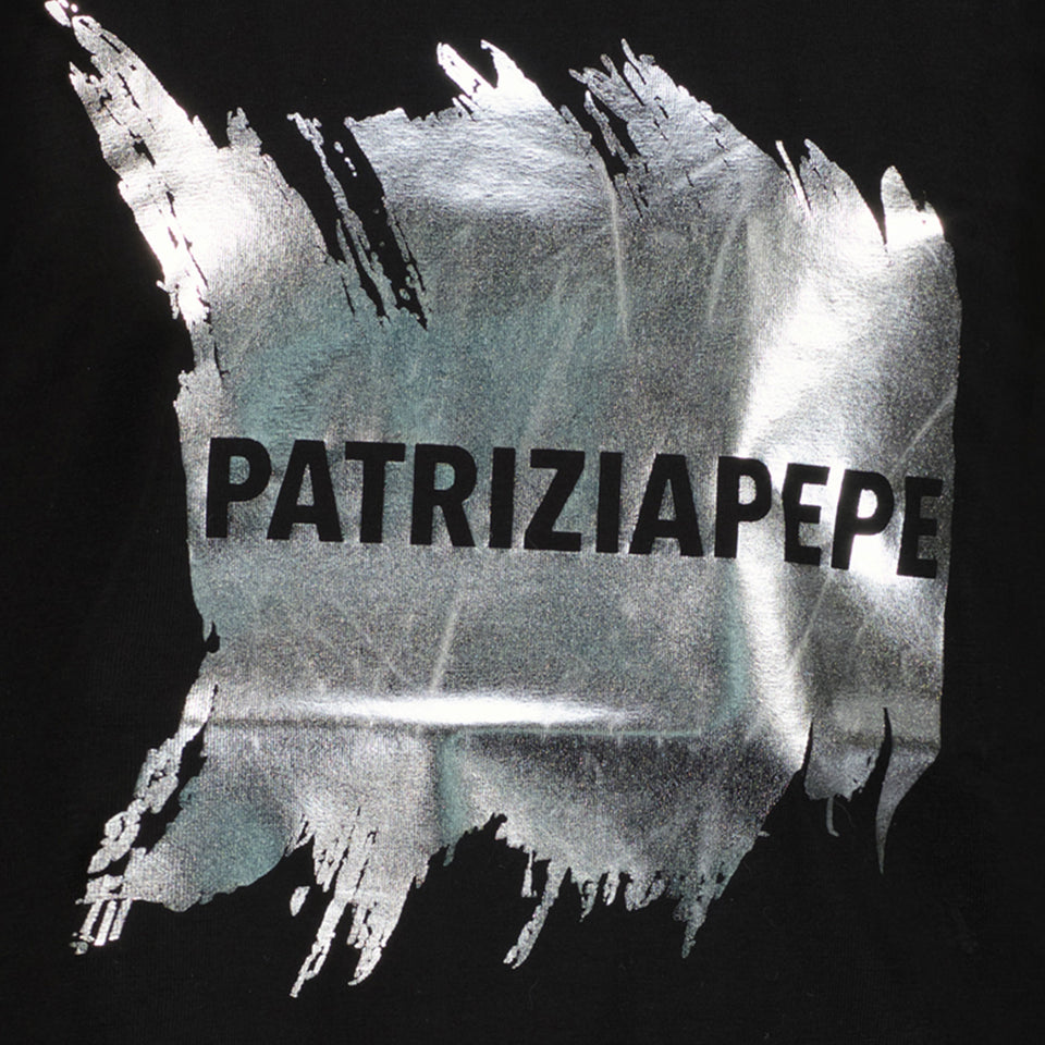 Patrizia Pepe Kinder Meisjes T-shirt Zwart