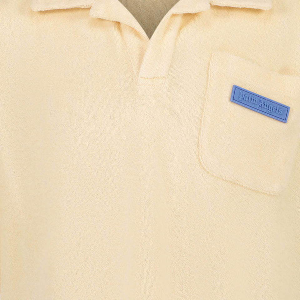 Palm Angels Kids Boys Polo in Light Beige