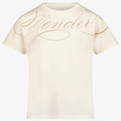 Moncler Kinder Meisjes T-Shirt In Off White