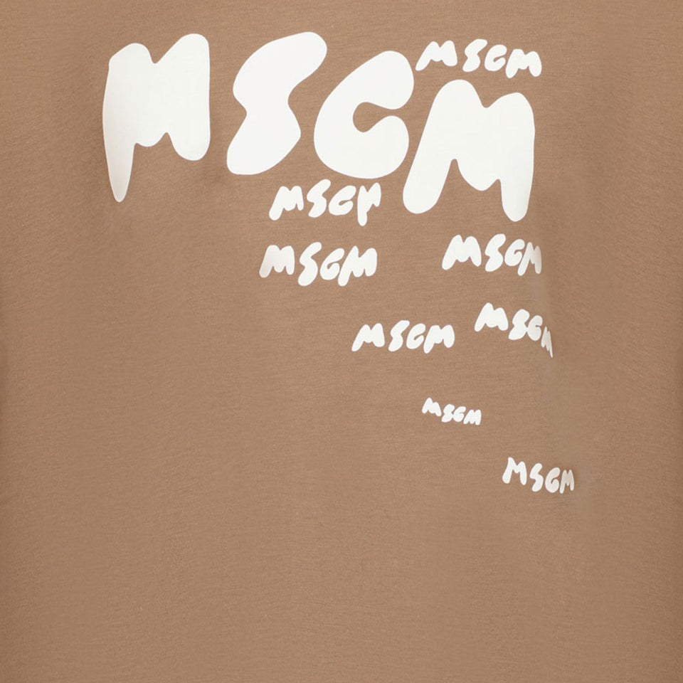 MSGM Kids Boys in T-Shirt Brown