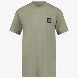 Stone Island Kinder Jongens T-Shirt In Olijf Groen