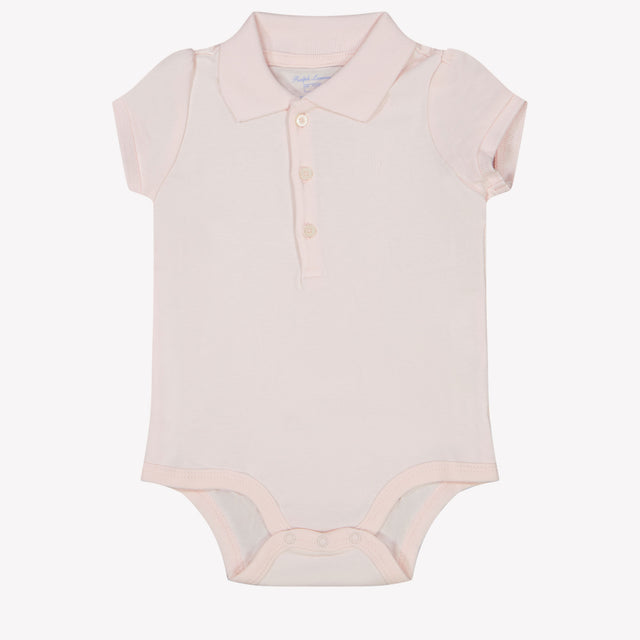 Ralph Lauren Baby Girls Bodper In Light Pink