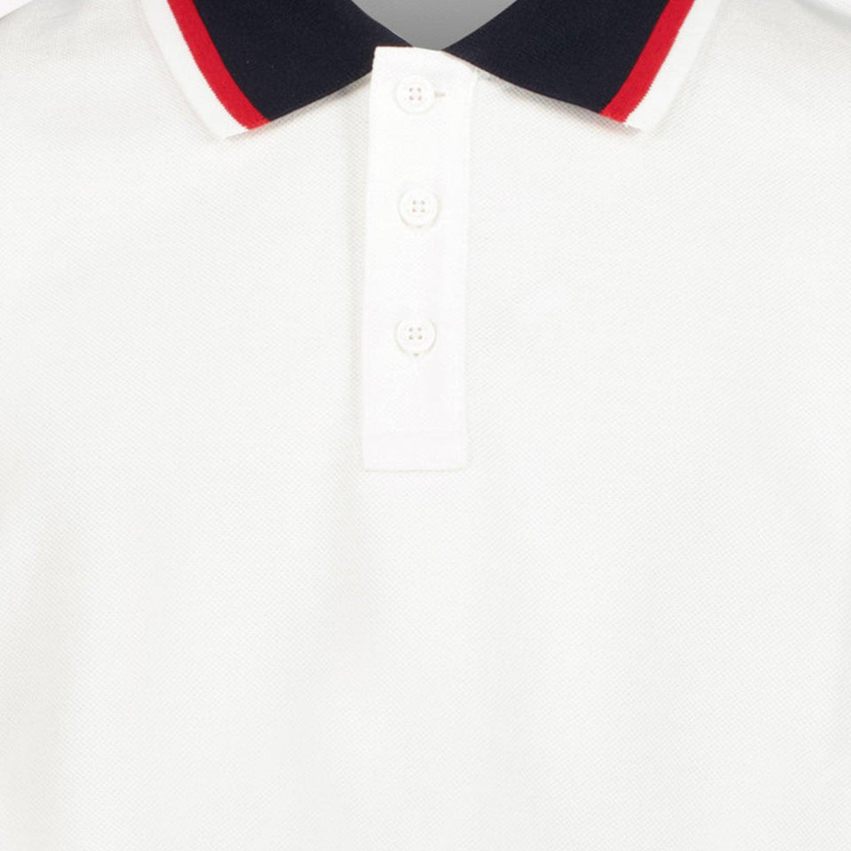 Moncler Kids Boys Polo in White