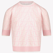 Fendi Kinder Meisjes T-Shirt Licht Roze