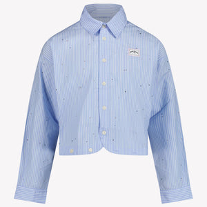 Palm Angels Kids Girls Blouse  Light Blue