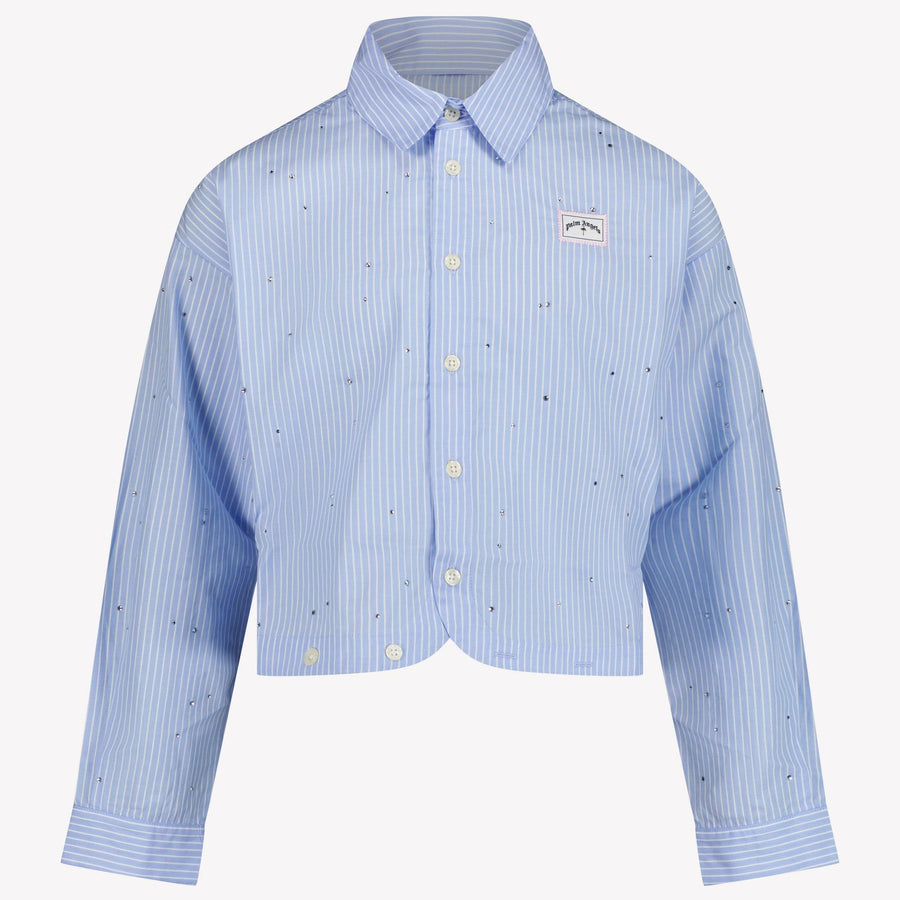 Palm Angels Kids Girls Blouse  Light Blue