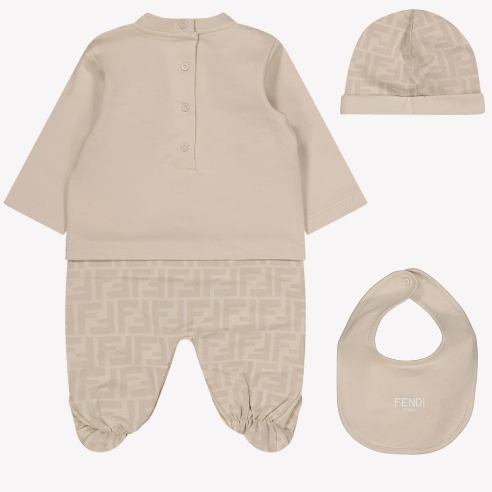 Fendi Baby Unisex Playsuit in Beige