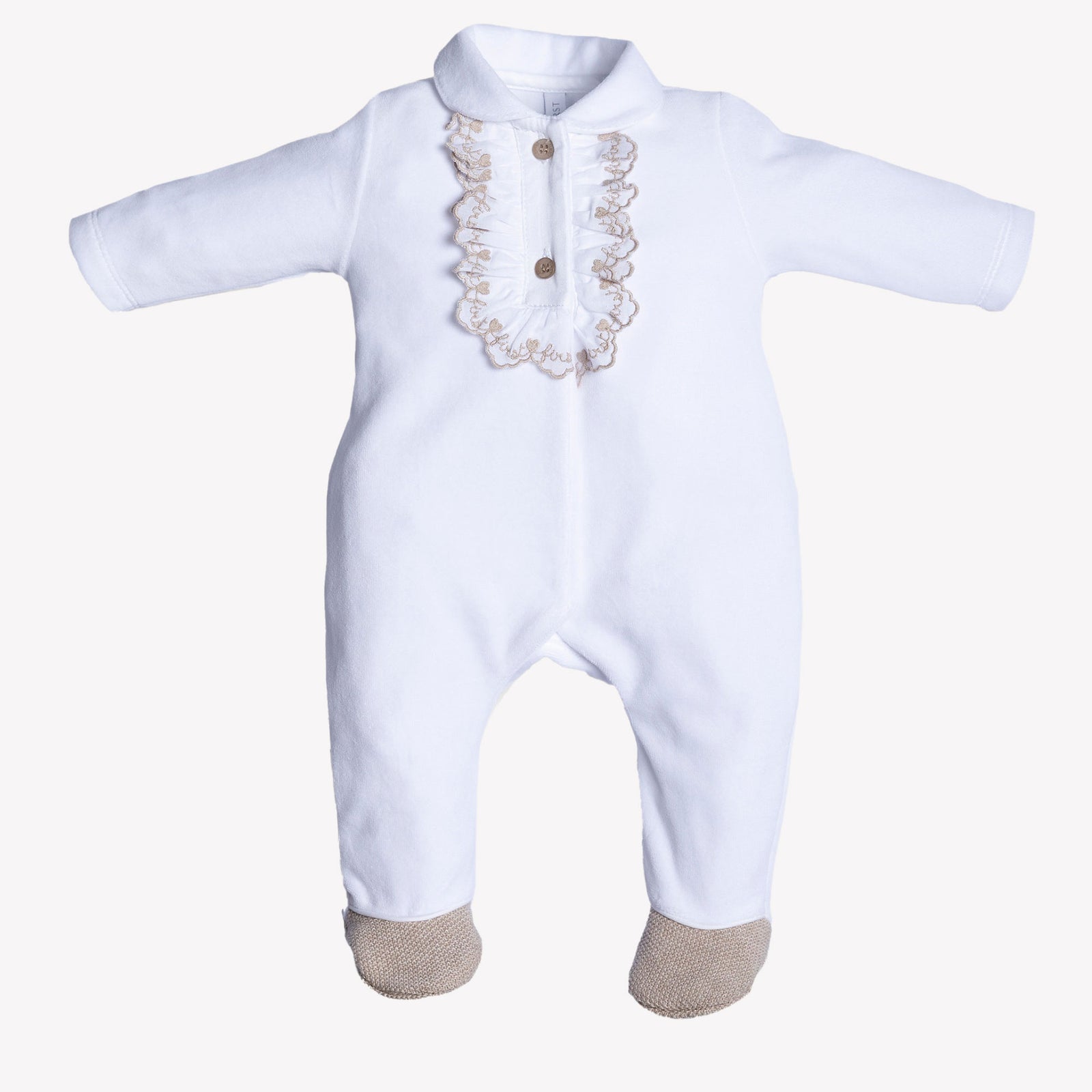 First Baby girls box suit White