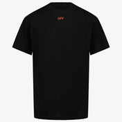 Off-White Kinder Unisex T-Shirt In Zwart