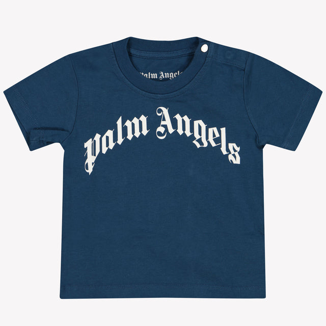 Palm Angels Baby Jongens T-Shirt In Blauw