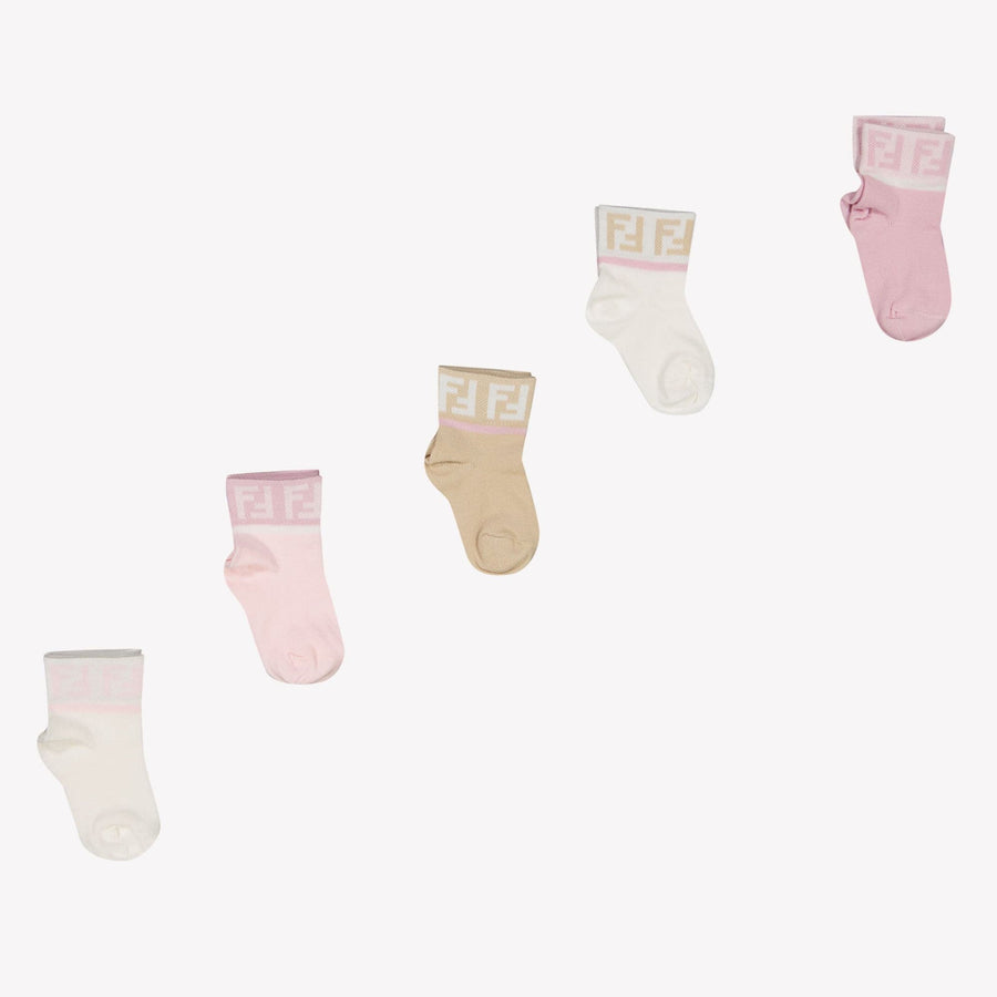 Fendi Baby Girls  Socks Light Pink