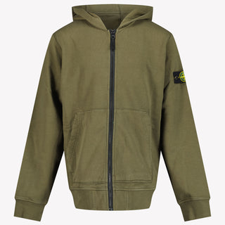 Stone Island Kids Boys Cardigan in Army