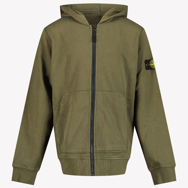 Stone Island Kids Boys Cardigan in Army