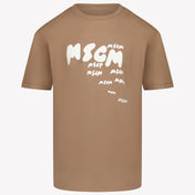 MSGM Kids Boys in T-Shirt Brown