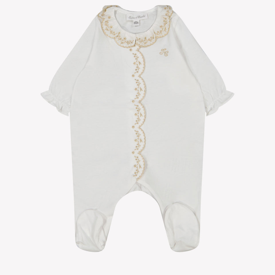 Tartine et chocolat baby girls box suit White