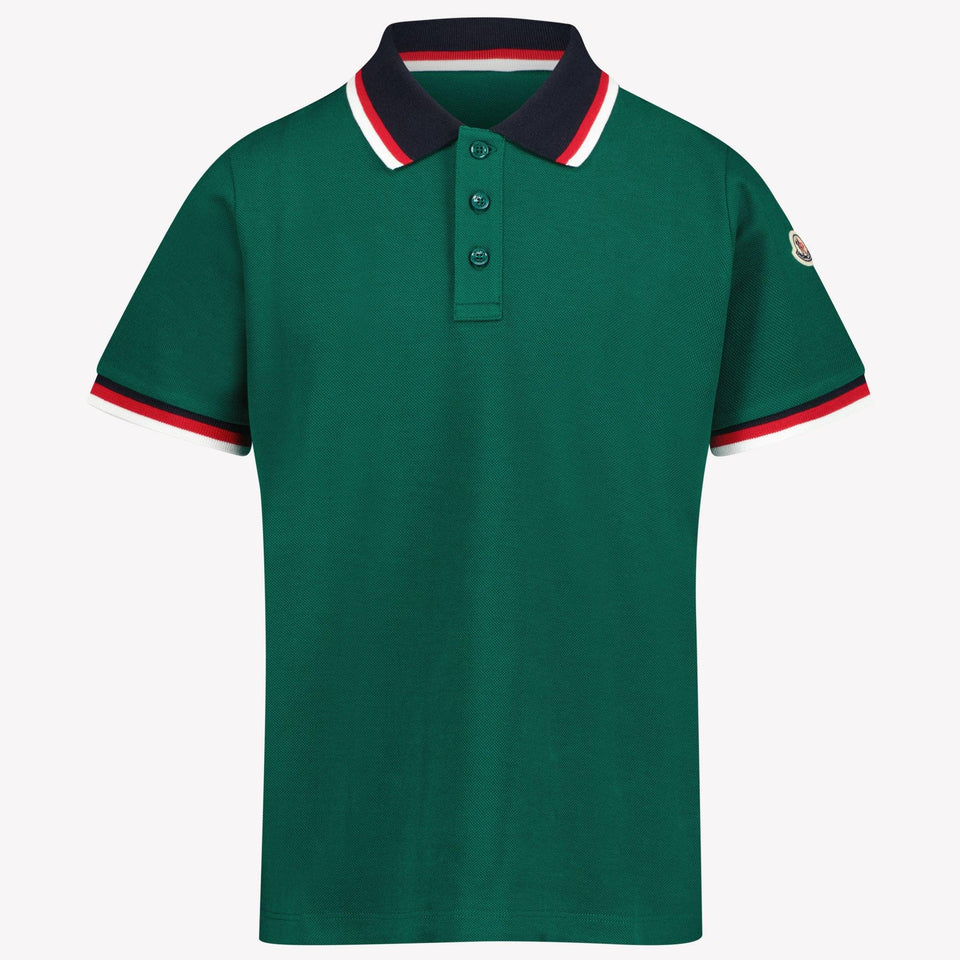 Moncler Kids Boys Polo in Green