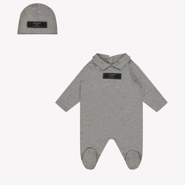 Balmain Baby boys box suit Gray