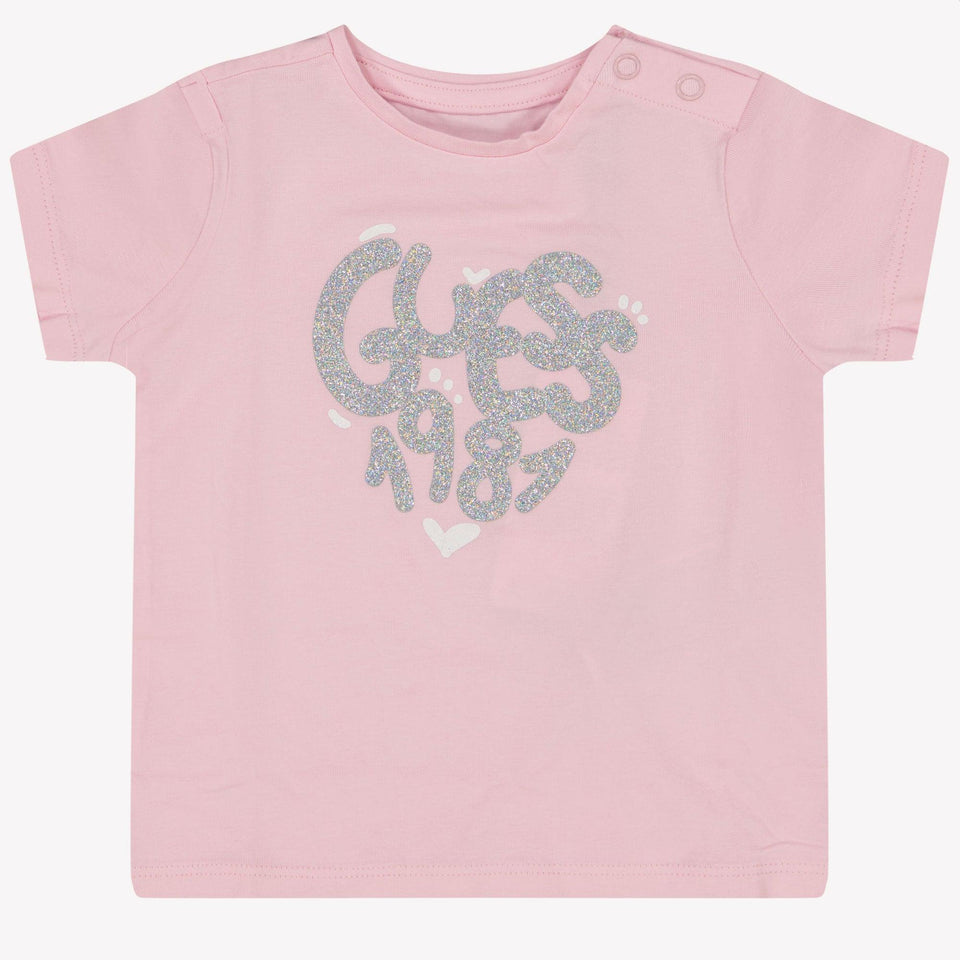 Guess Baby Meisjes T-Shirt In Licht Roze