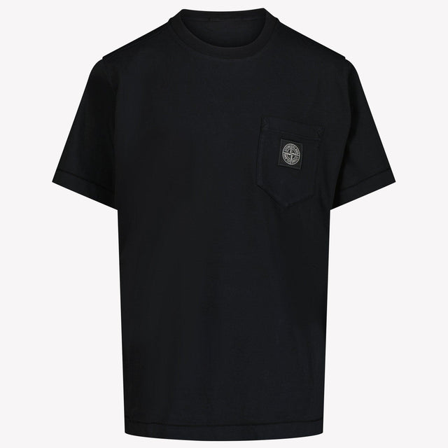 Stone Island Kinder Jongens T-Shirt In Zwart